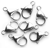 Cousin 15x9mm Stainless Steel Lobster Claw Clasp 7pc, Silver