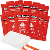 SecuCaptain Emergency Fire Blanket for Home and Kitchen - 12 Pack 40x40 Flame Suppression Fiberglass Fire Blankets for House Cam