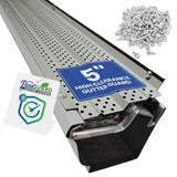 FlowGuard High Clearance Premium 50Year Gutter Cover System Matte 5 Inch Aluminum Gutter Guards, 1020 Feet by FlexxPoint