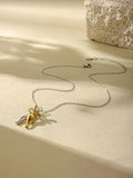 Couple Embrace Pendant Necklace Dual-Tone Stainless Steel Hugging Lovers Pendant 16.1''+1.9'' Chain, 8.5g