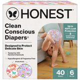 The Honest Company Clean Conscious Diapers for Sensitive Skin | Up to 100% Leakproof | Hypoallergenic, Fragrance Free | Girl Pri