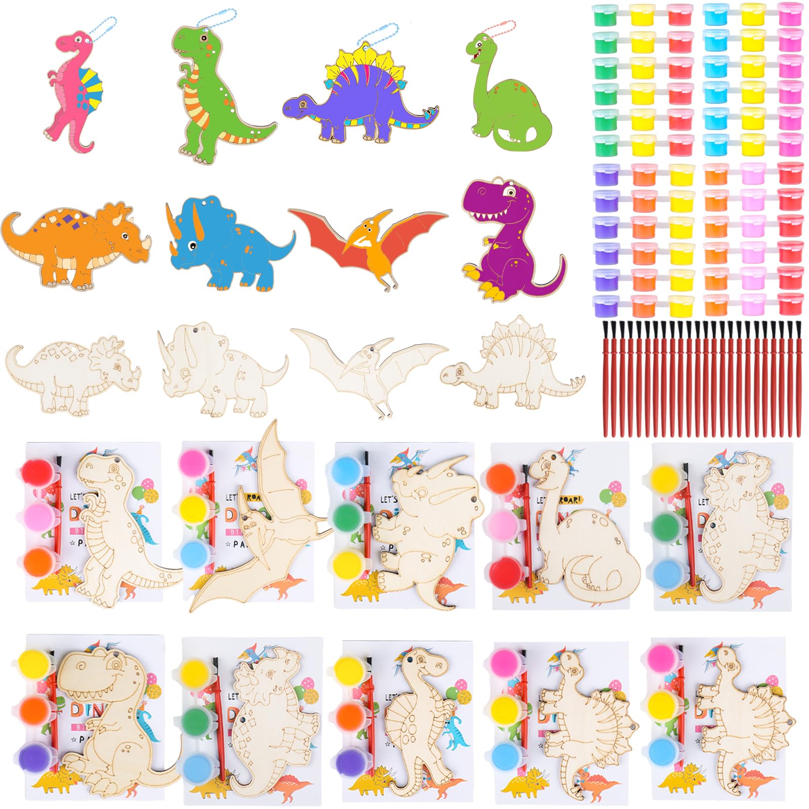 JOTIKO 24 Pack Dinosaur Party Favors Painting Toys - Kids Birthday Goodie Bag Filler Pinata Stuffers Classroom Prizes Exchange G