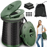 ALEVMOOM XXL Portable Toilet for Camping,880lbs Capacity,19.7H Adjustable Portable Toilet with 7 Garbage Bags,Porta Potty for Ad