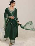 Libas Women'S Chanderi Silk Kurta Set (49281_Green Green 2Xl