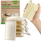 6 Pack Natural Loofah Sponges for Dishes