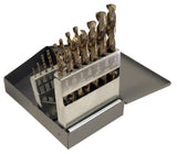 Cleline C21112 135 Degree HeavyDuty Cobalt Jobber Length Drill Set in Metal Case, 15 Pieces