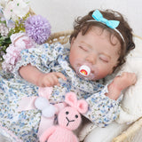 KSBD Lifelike Reborn Baby Dolls Girl-20 inch Realistic Sleeping Newborn Girl with Weighted Soft Body,Christmas Birthday Gift wit