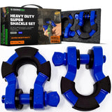 Rhino USA Super D Ring Shackles (2-Pack) - 70,548lb Break Strength - Heavy Duty 3/4 Clevis Shackle with 7/8 Pin for Towing & Off