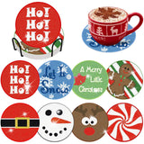 Denylo pro 8 Pcs Christmas Diamond Art Coasters Kits with Holder DIY Christmas Candy Santa Diamond Art Coaster Non Slip Coaster 
