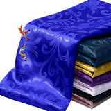 Manyshofu Jacquard Satin Fabric by The Yard - 60 Inch Wide, Shiny Brocade Royal Blue Fabric Smooth & Floral Damask Fabric for DI