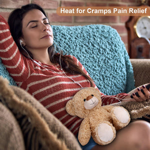 SuzziPals Teddy Bear Stuffed Animals, Microwavable Stuffed Animal Heating Pads for Cramps & Pain Relief, Bear Stress Relief Toy