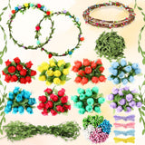 Zeyune 20 Sets Operation Christmas Bulk Items Flower Crowns Making Kit, Make Your Own Flower Crown Wreath Garland Headbands Craf