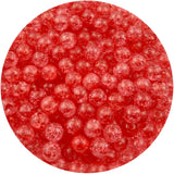 Mulutoo 200pcs 10mm Crackle Beads - Round Crystal Acrylic Craft Beads with Hole for Jewelry Making - Bright Red