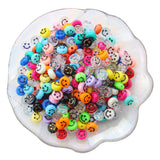 200pcs Smile Face Beads,Happy Face Spacer Beads Charms for DIY Jewelry Bracelet Earrings Necklace Craft Making Supplies(Transpar