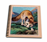 3dRose 3dRose db_43825_1 Vintage Fox with Tan EdgesDrawing Book, 8 by 8Inch