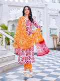 Gosriki Women'S Cotton Blend Straight Printed Kurta With Pant & Dupatta (Tiguna-Pink-Nds-Gs_S_Pink_Small),Pink,,B0CNXST1XW
