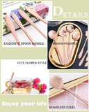 16 Pcs Teaspoon Tea Spoons, ESRISE Stainless Steel Coffee Dessert Spoon, Cute Demitasse Spoon for Drink Milkshake (Rose Gold)