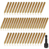 Hicarer 50 Pack 3/8-16 x 3 Inch Hanger Bolts Double Headed Bolts with Driver Self Tapping Screw Threaded Rod Screws for Furnitur