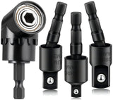 4-Piece Power Drill Sockets Adapter Sets,360Rotatable 1/4 3/8 1/2 Impact Grade Driver Sockets Adapter Extension Set Drill Bit+10