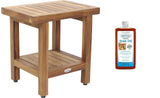 AquaTeak The Original 18 Spa Teak Shower Bench with Shelf & AquaTeak Premium Teak Oil