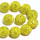 Dowarm 16MM Rhinestone Beads for Crafting, Round Polymer Clay Crystal Beads for Jewelry Making Bracelet Necklace Earring Beaded 