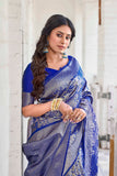 Glory Sarees Womens Banarasi Silk Saree With Blouse Piece (Banarasi_Saree133_Royalblue)