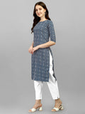 Wedani Women Crepe Printed Kurti (Krt482) (Small Turqiouse),Turqiouse,S,Crepe,Straight,Kurti, kurta