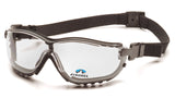 Pyramex Safety V2G Readers Eyewear, Black Strap/Temples, Clear +2.5 AntiFog Lens, Black Frame/Clear Antifog +2.5 Lens