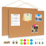 DOLLAR BOSS Magnetic Cork Board, 2 Pcs 16 x 12 Small Cork Bulletin Board 0.7 Thick Frameless Corkboards for Walls Pin Notice Boa