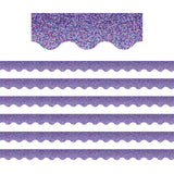 Teacher Created Resources Purple Sparkle Scalloped Border Trim, 35 Feet Per Pack, 6 Packs