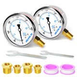 MEANLIN MEASURE 0~300Psi Stainless Steel 1/4 NPT 2.5 FACE DIAL Liquid Filled Pressure Gauge WOG Water Oil Air Lower Mount (Pack 