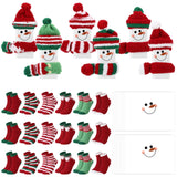 Halfchet 18 Sets Winter Snowman Candy Wrapper Gift Kit with Soft Fuzzy Socks Winter DIY Candy Chocolate Bar Wrappers Craft Snowm