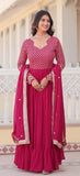 Fashion Basket Women'S Georgette Anarkali Kurta Set With Duptta For Women (In, Alpha, 2Xl, Regular, Pink)
