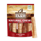 Natural Farm Beef Trachea for Dogs (6 Inch, 6 Pack)- 100% Beef,Odor Free Trachea Dog Chews- Glucosamine & Chondroitin for Joint 
