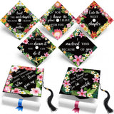 Feifeiya 14 Pcs Hawaiian Graduation Cap Topper Sticker Hawaii Luau Design Motivational Inspirational Cap Topper Decal Bible Grad