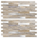 Koynsle Peel and Stick Backsplash Tile Waterproof Removable PVC Wall Sticker 3D Faux Stone Marble Brick White Accent Panels (Gra