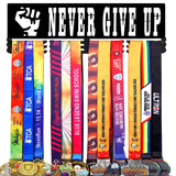 Goutoports Medal Holder Display Hanger Rack Frame for Sport Race Runner Sturdy Black Steel Metal Over 60 Medals Easy to Install-