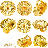 Hicarer 8 Pieces Earring Backs for Droopy Large Backs for Studs Replacement Secure Lifters for Heavy Earring(9 mm,Gold)
