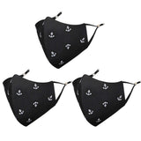 Masq Anchor 4 Layer, Reusable, Breathable, AntiBacterial (Bfe>99%) Embroidered 100% Pure Cotton Cloth Face Mask Combo With Ear 