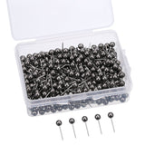 Eboot 400 Pack Map Push Pins with 1/8 Inch Head and Steel Point Retro Metallic Black Decorative Shadow Box Push Pins for Cork Bo