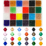 JEBBO 4800pcs 3mm Bicone Crystal Beads, Bulk Small Faceted Bicone Glass Beads for Jewelry Making DIY Craft Bracelet Necklace Ear