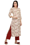 Gosriki Women'S Cotton Kurta (Kur190015-M_Medium_Beige),Medium,,B07QCDV3RS
