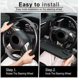 JUSTTOP Car Steering Wheel Desk for Laptop,Multipurpose Travel Car Accessories, Car Seat Stand Trays for Eating, Steering Wheel