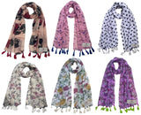 Fusfus WomenS Printed Chiffon Scarves And Stoles, Free Size(Multicolour, Fs2094) Pack Of 6 (Multicolor4)