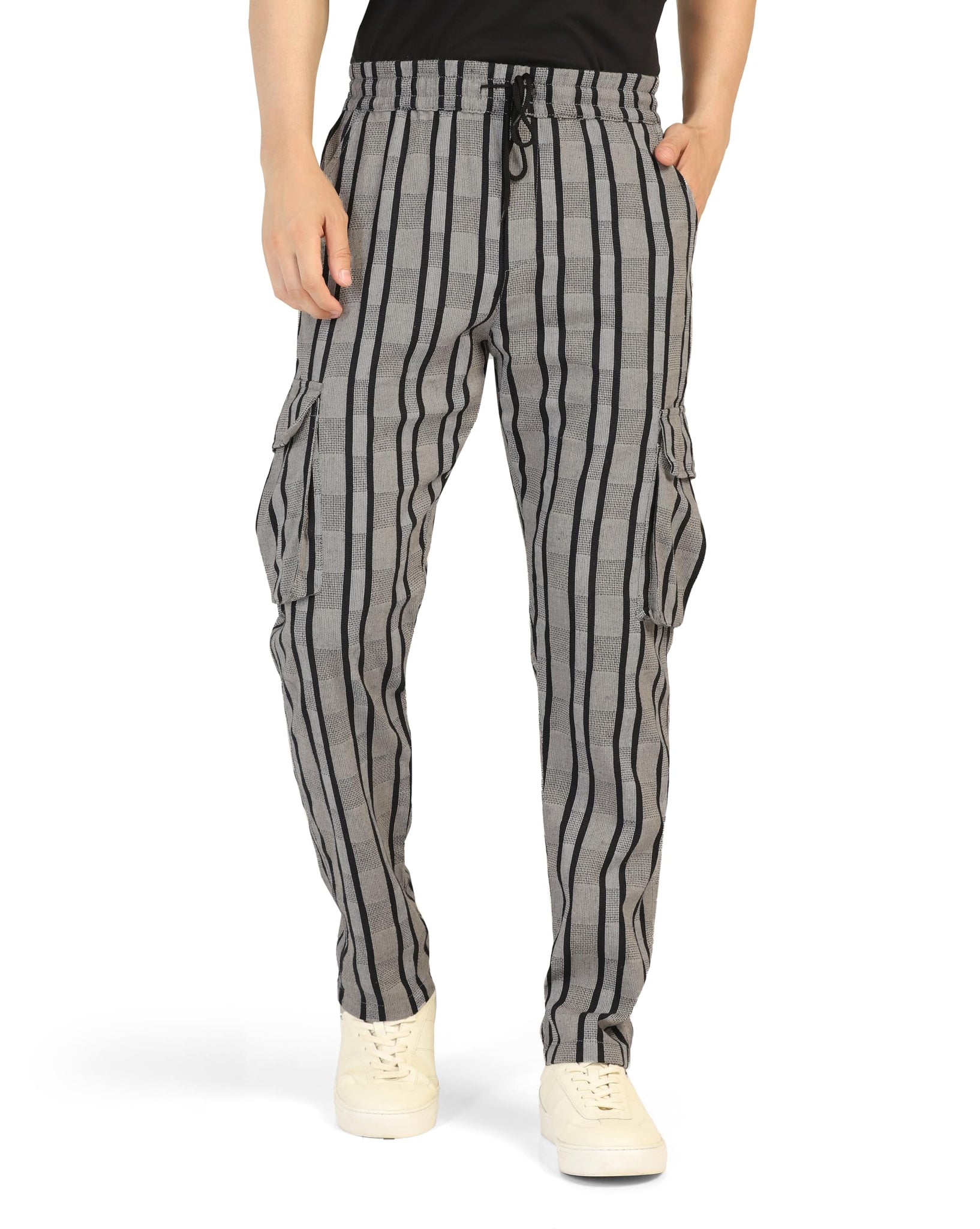 Toplot Men'S Regular Casual Pants (Strip-Trouser-5206-Grey-34_Grey,Grey,34,B0DJKXX5F2