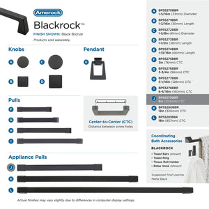 Amerock | Appliance Pull | Black Bronze | 8 Inch (203 Mm) Center To Center | Blackrock | 1 Pack | Drawer Pull | Drawer Handle |