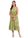 Libas Women'S Cotton Fit And Flare Maxi Dress (29437O_Olive_L)