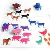 Ready 2 Learn Giant Stampers - Farm Animals - Set Of 10 - Easy To Hold Foam Stamps For Kids - Arts And Crafts Stamps For Display