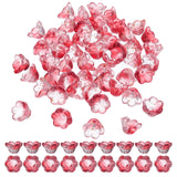 uxcell 100 Pcs Glass Flower Beads for Jewelry Making, Glass Trumpet Flower Spacer Beads Floral Loose Bead Caps Charm for DIY Nec
