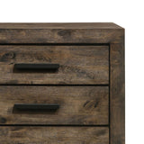 Benjara Wooden Dresser With 8 Drawers And Grain Details, Brown
